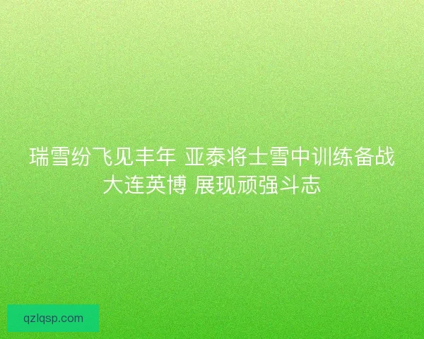 瑞雪纷飞见丰年 亚泰将士雪中训练备战大连英博 展现顽强斗志